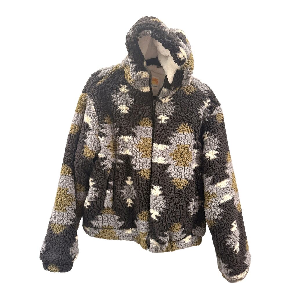 New! C&C California Aztec Sherpa Jacket Coat Large